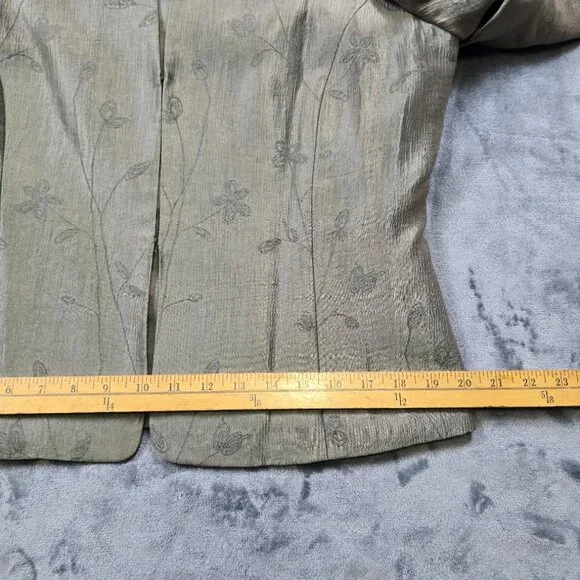 Floral Jacquard Skirt Suit Set Sage Green Size 12 - Picture 8 of 16